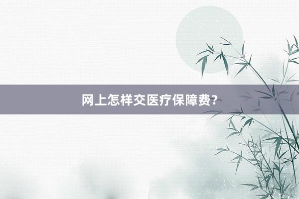 网上怎样交医疗保障费？